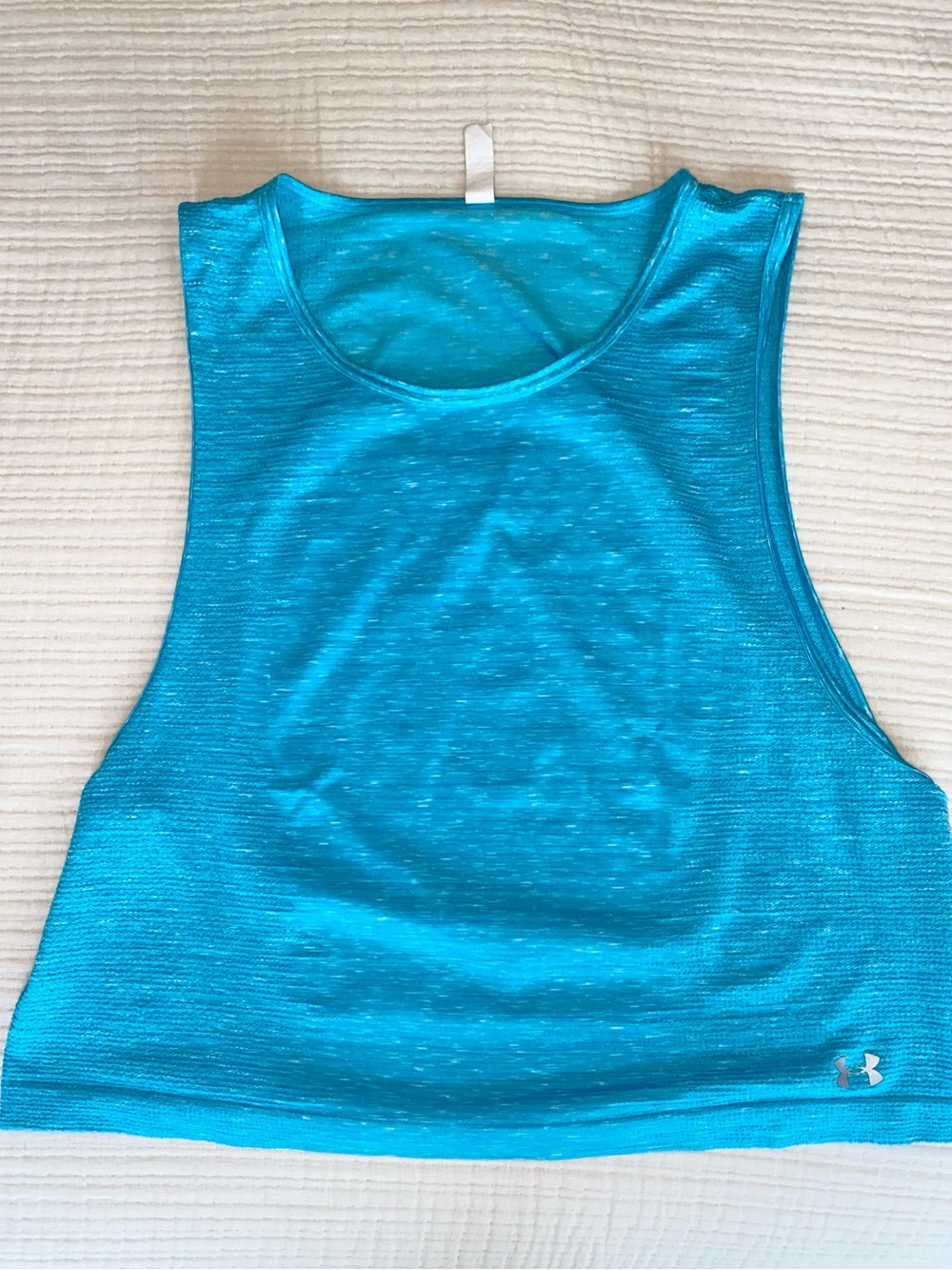 Under Armour HeatGear Cropped Tank Top Womens LG Turquoise Teal